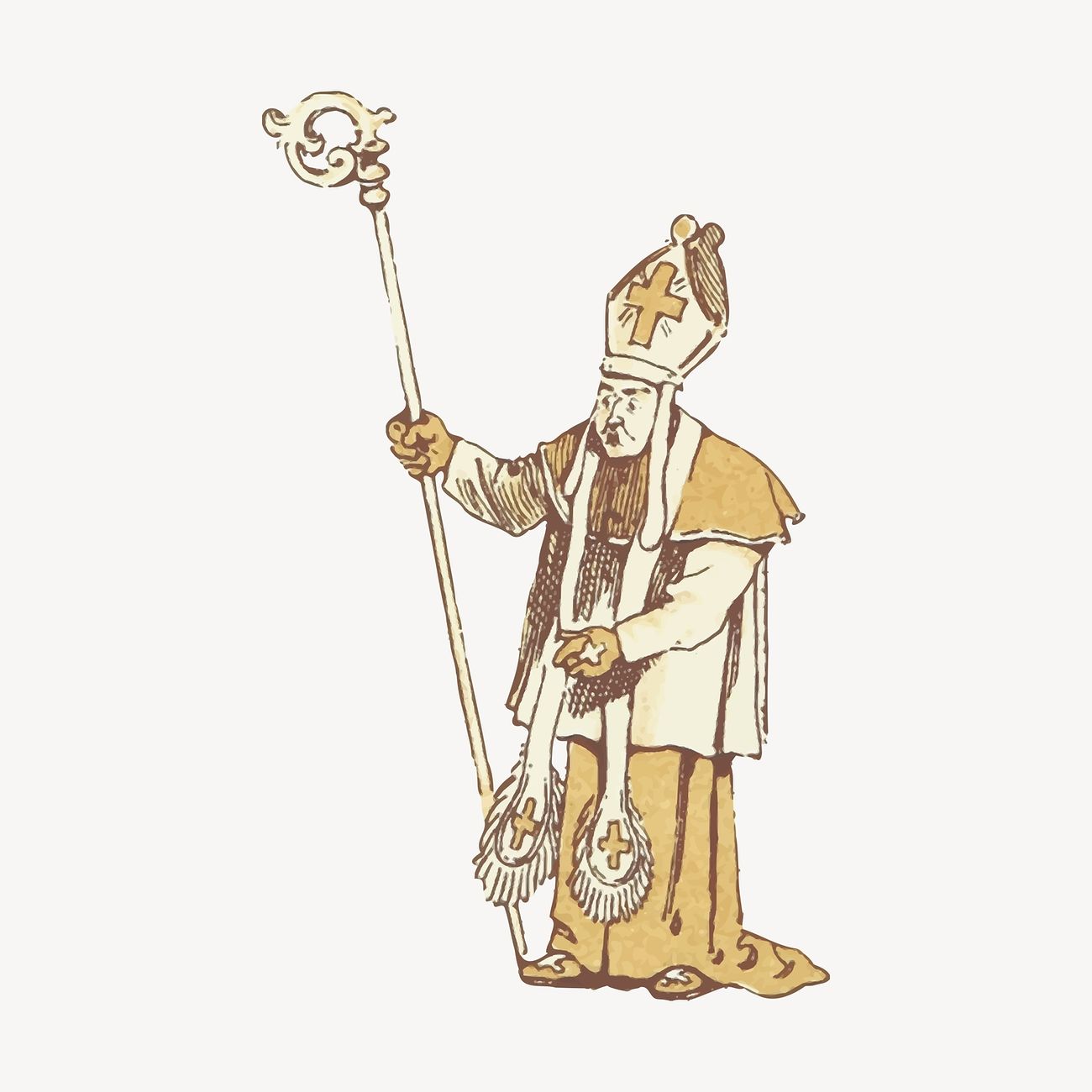 Bishop drawing, Christianity religion illustration