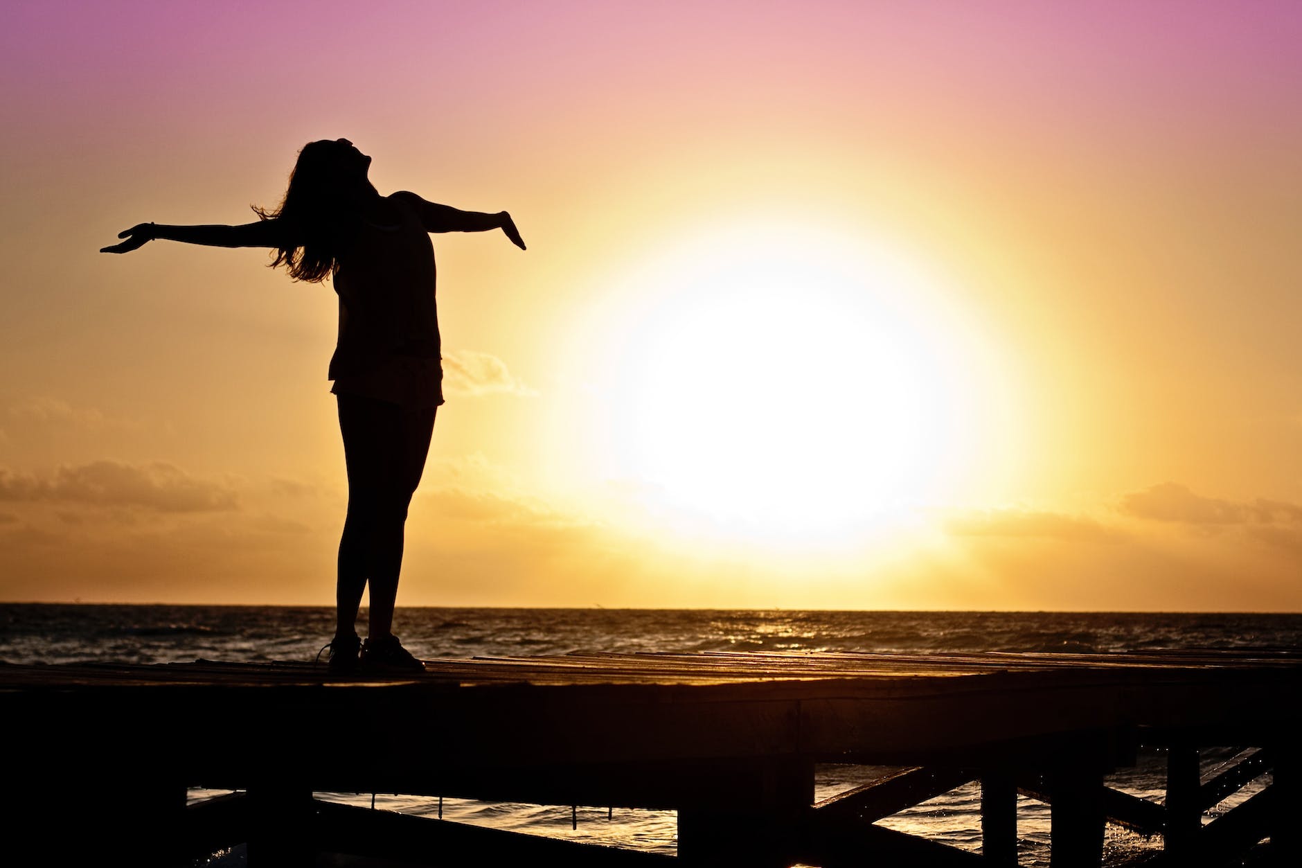 Voice dialogue - silhouette photo of woman against during golden hour