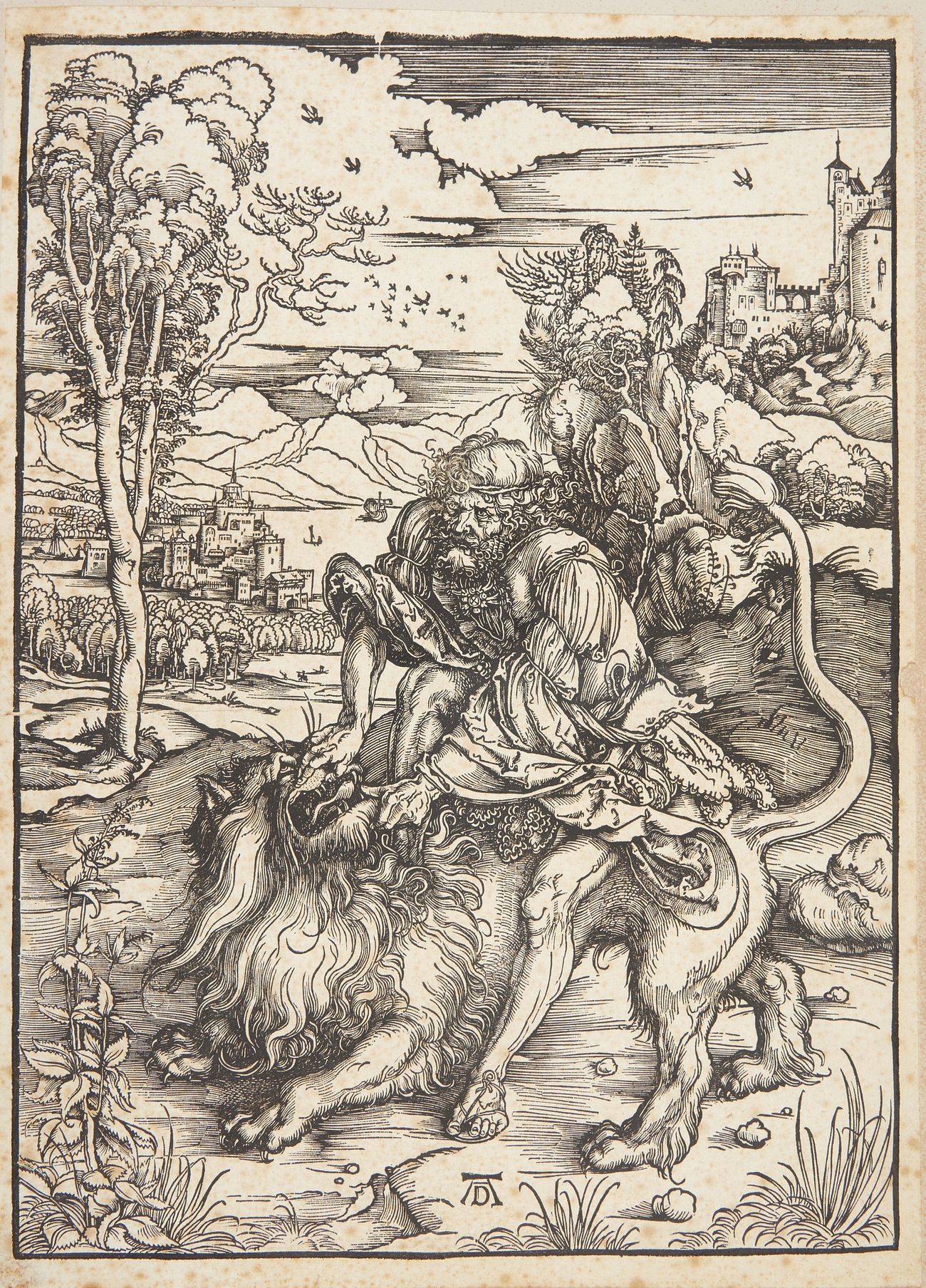 Samson kills the lion by Albrecht